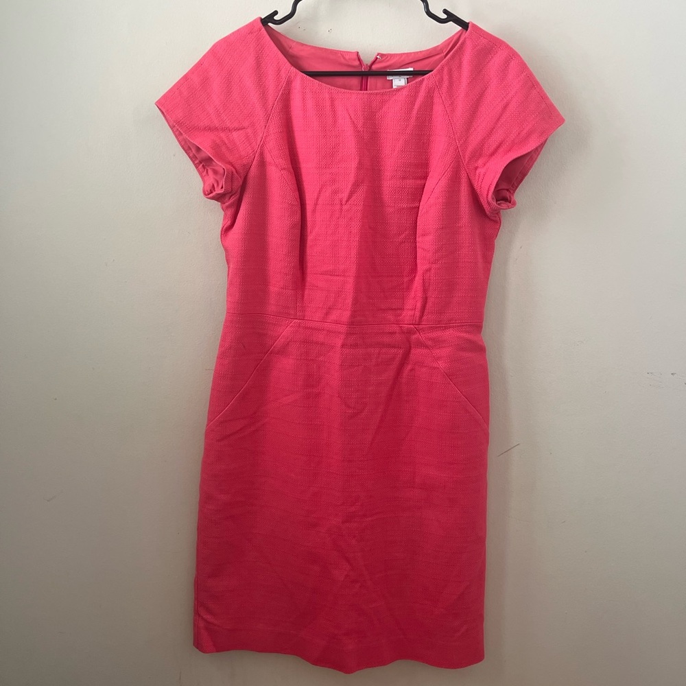 J. Crew Pink Short-Sleeve Sheath Dress